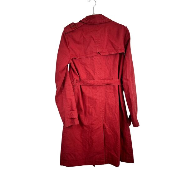 Marc Jacobs Red Pea Coat Career Capsole Office 100% Cotton Womens Size Medium - Picture 6 of 6